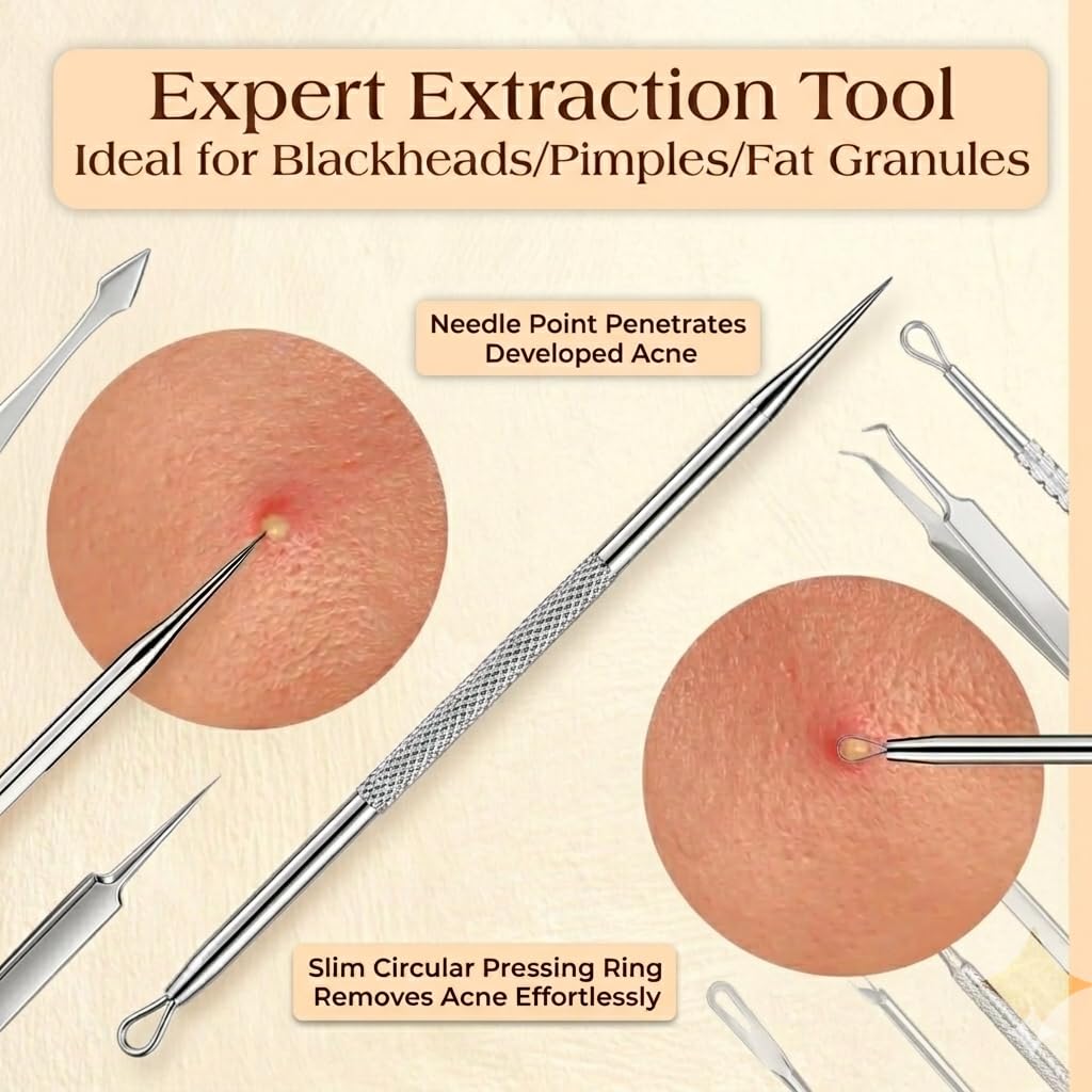 Travel case for DERMATED 6 Pcs Pimple Popper Tool Kit