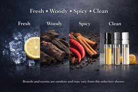 Travel-friendly men's cologne sampler vials