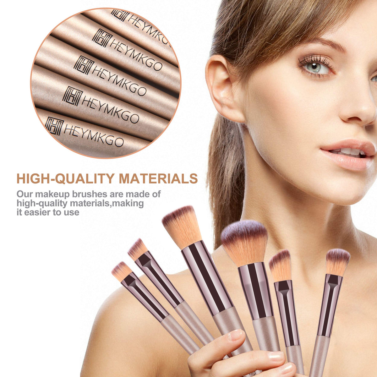 Travel-friendly PU leather bag for HEYMKGO makeup brushes