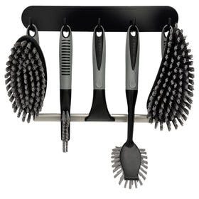 Trazon Scrub Brush Set of 6 with various brush types and squeegee