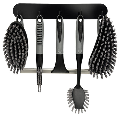 Trazon Scrub Brush Set of 6 with various brush types and squeegee