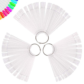 Treamlyn 150 Pcs Clear Nail Swatch Sticks with Ring front view