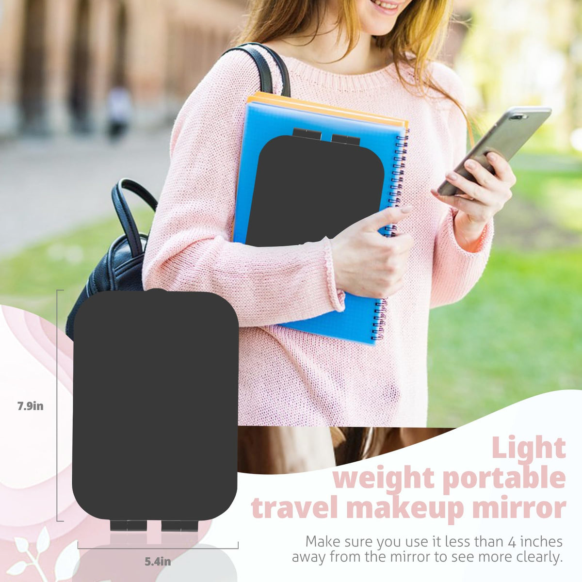 TREASO Travel Makeup Mirror in elegant packaging