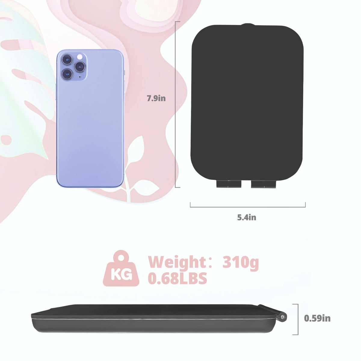 TREASO Travel Makeup Mirror with touch control feature