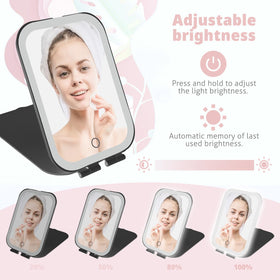 TREASO Travel Makeup Mirror with USB charging cable