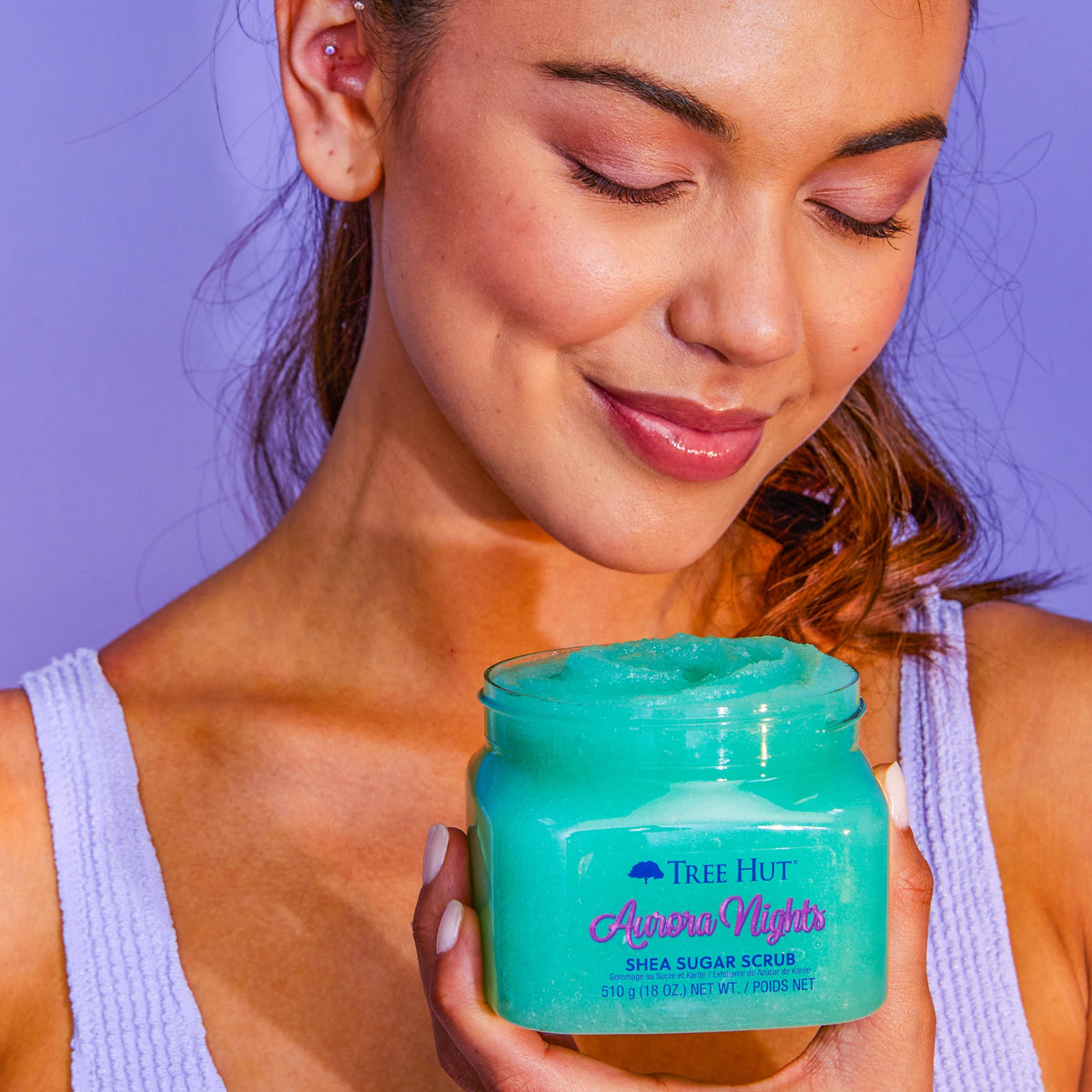 Tree Hut Aurora Nights Body Scrub 18 Oz lifestyle scene