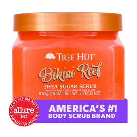 Tree Hut Bikini Reef Body Scrub 18 Oz with ingredients list on the back