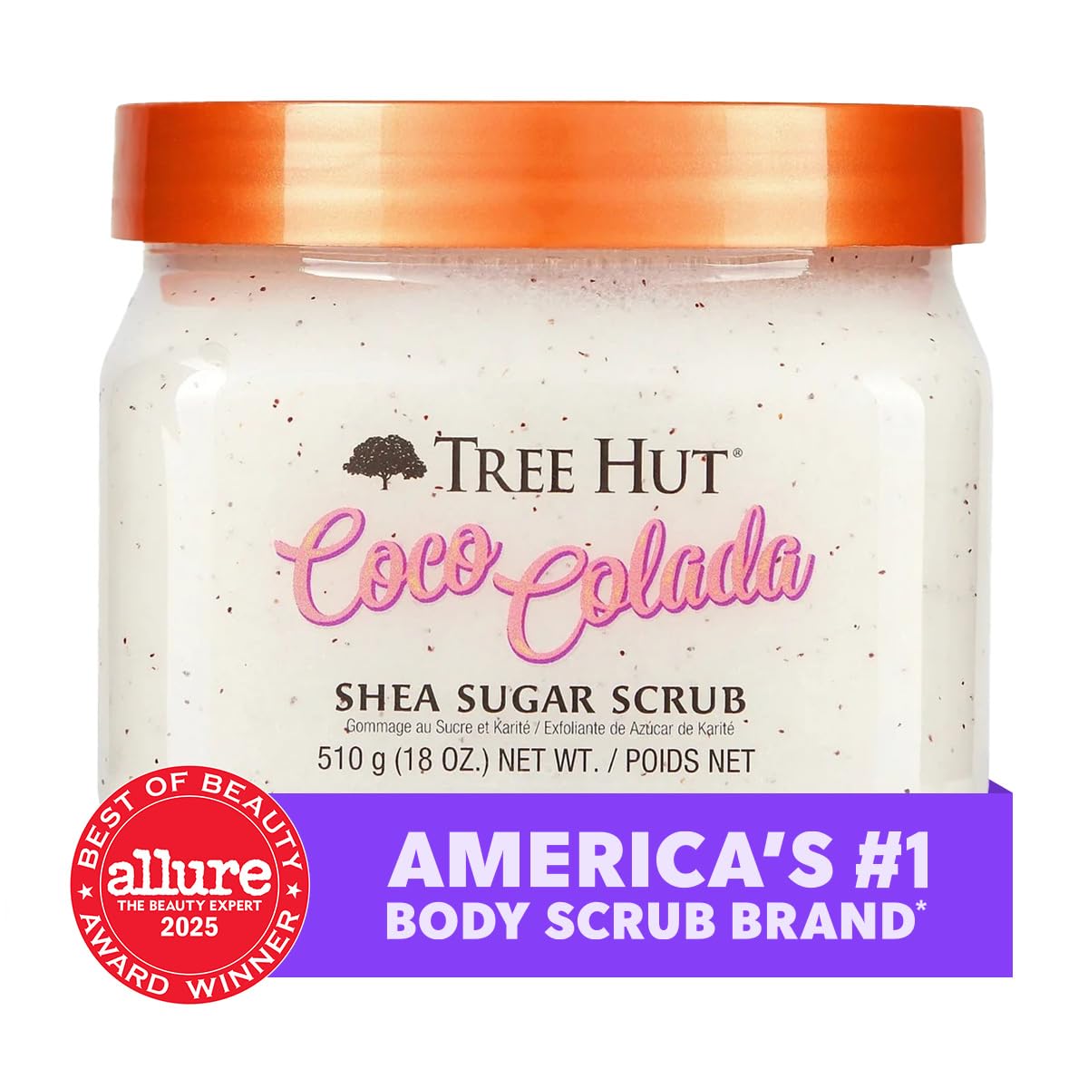 Tree Hut Coco Colada Body Scrub 18 Oz showing texture of sugar scrub