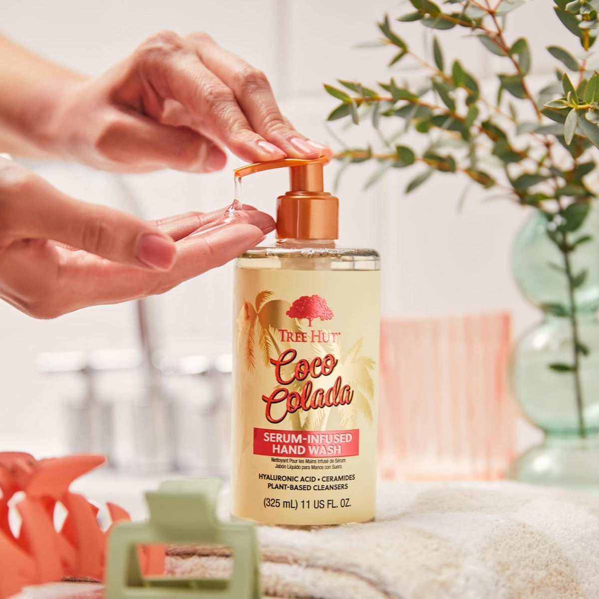 Tree Hut Coco Colada Hand Wash with ingredients list on packaging