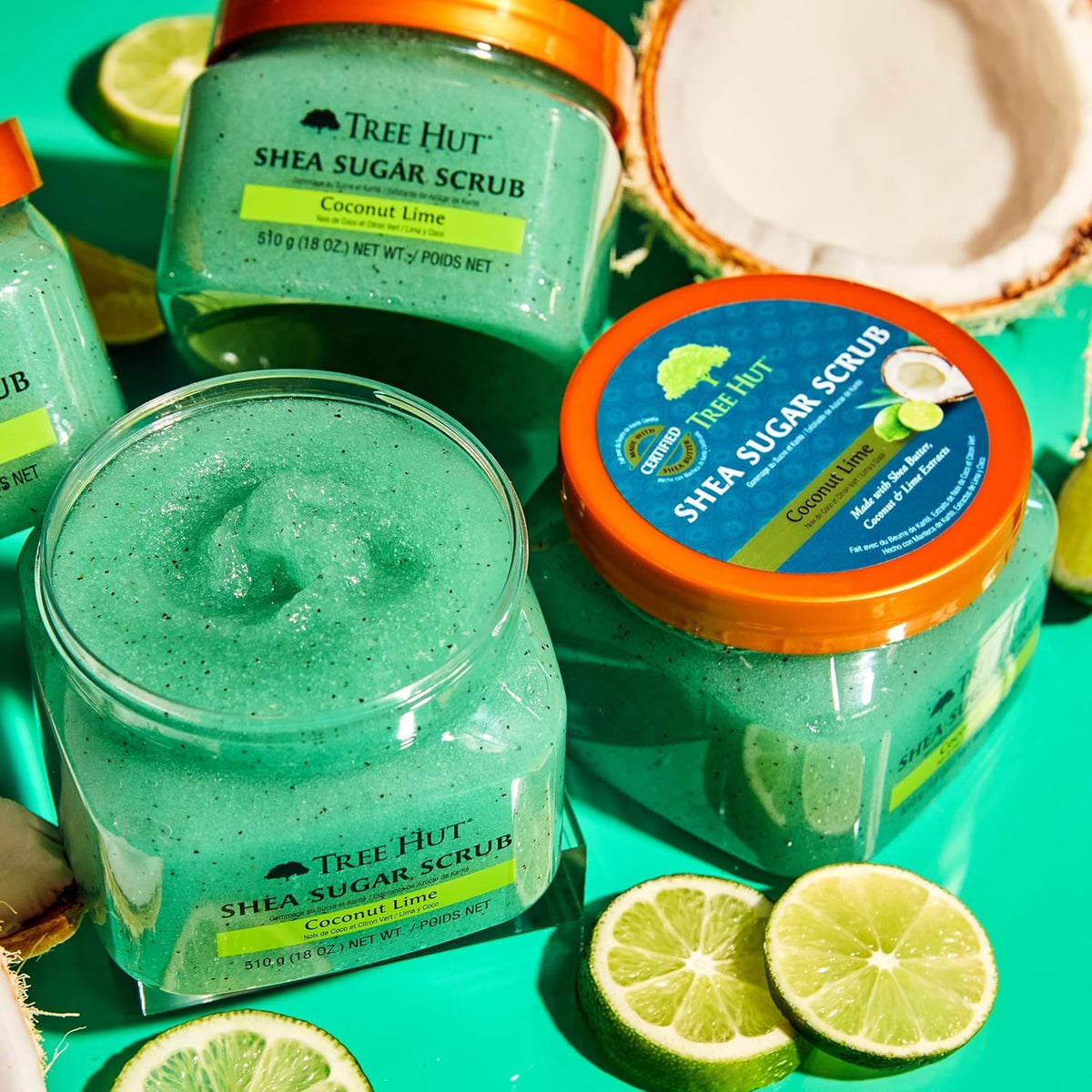 Tree Hut Coconut Lime Body Scrub 18 Oz texture close-up