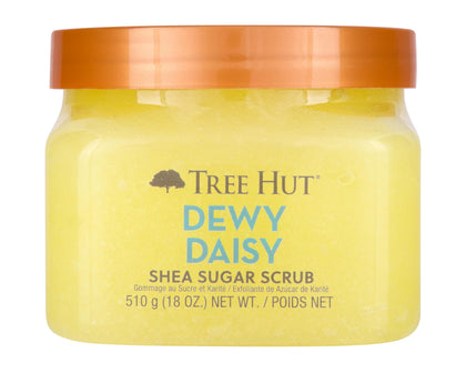 Tree Hut Dewy Daisy Body Scrub 18 Oz front view with packaging