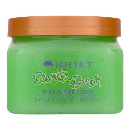 Tree Hut Electric Beach Body Scrub 18 Oz front view with packaging