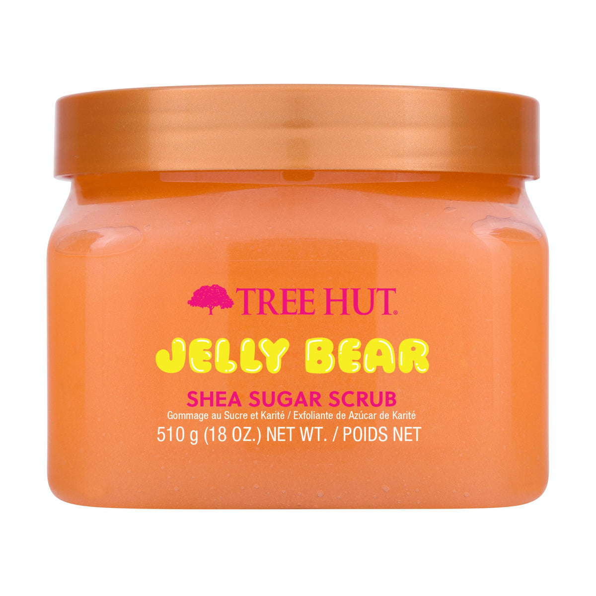 Tree Hut Jelly Bear Body Scrub 18 Oz front view with packaging