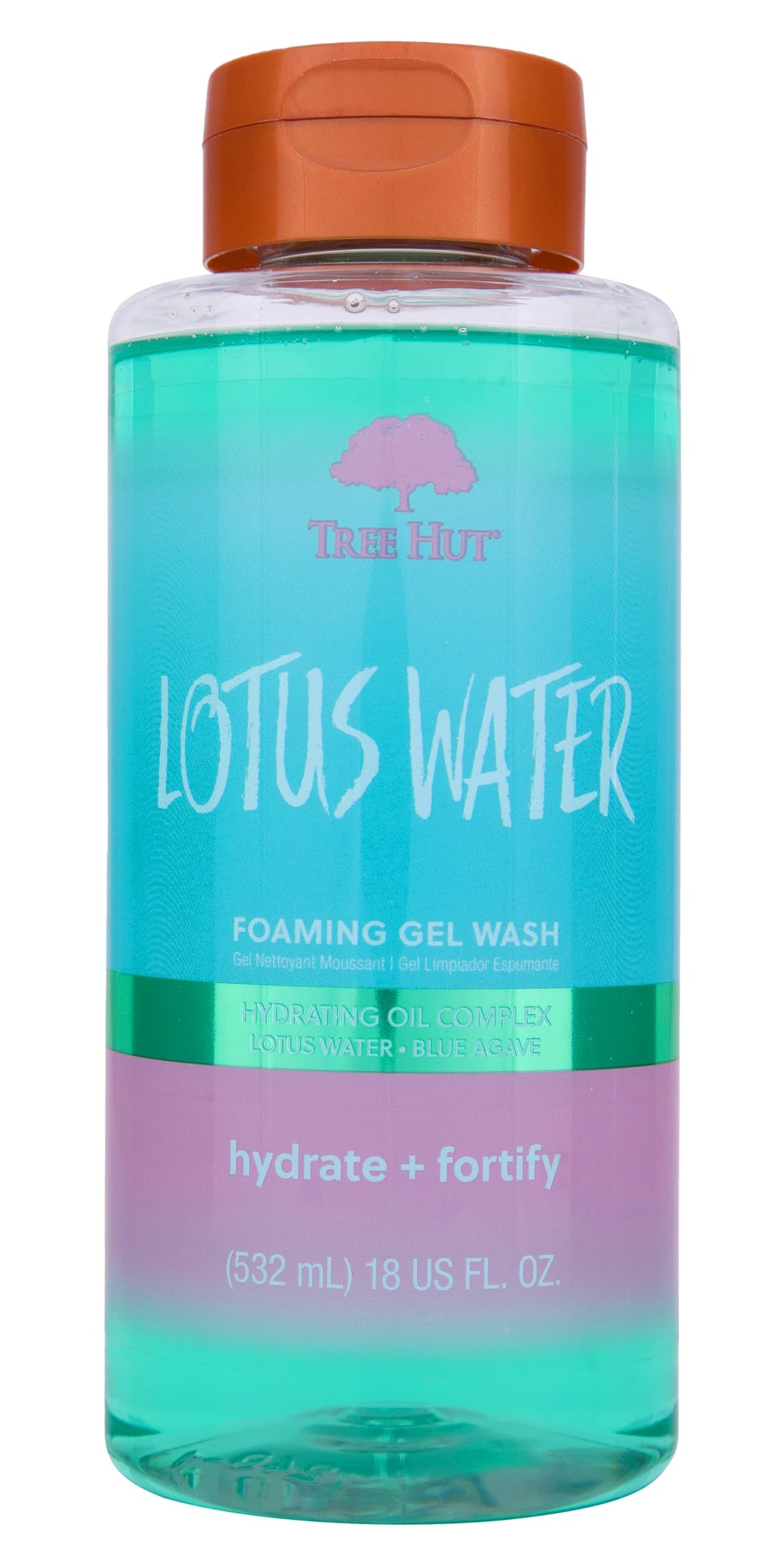 Tree Hut Lotus Water Foaming Body Wash front view with pump