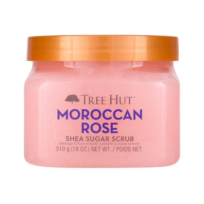 Tree Hut Moroccan Rose Body Scrub front view with packaging