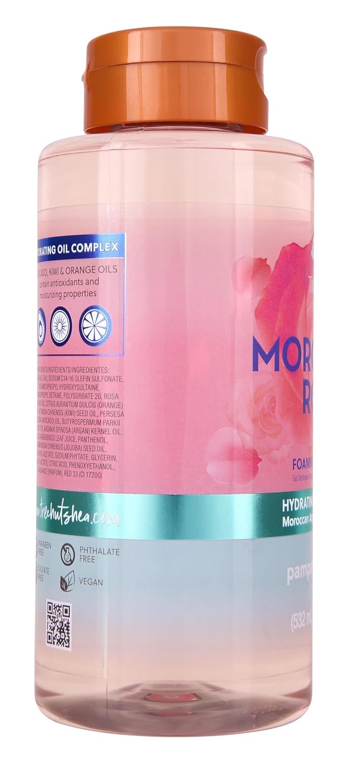 Tree Hut Moroccan Rose Foaming Gel Body Wash 18 oz back view