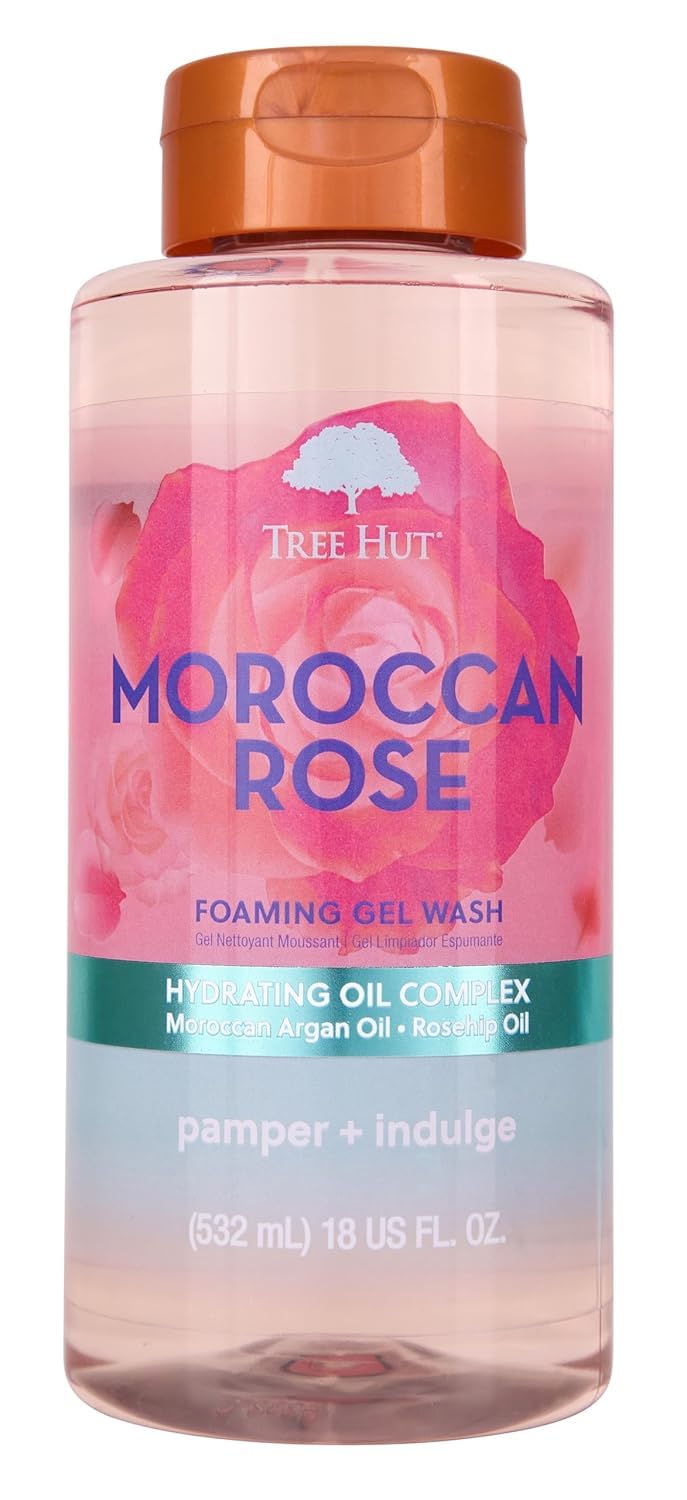 Tree Hut Moroccan Rose Foaming Gel Body Wash 18 oz front view
