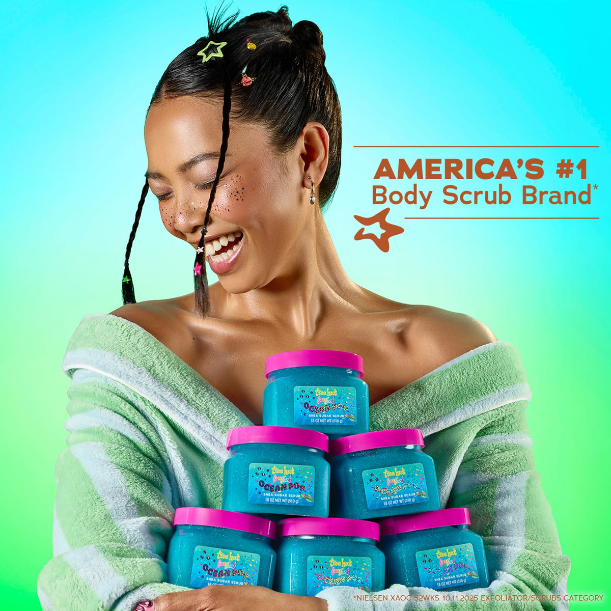Tree Hut Ocean Pop Body Scrub 18 Oz lifestyle scene in bathroom