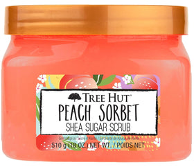 Tree Hut Peach Sorbet Body Scrub 18 Oz front view
