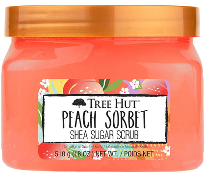 Tree Hut Peach Sorbet Body Scrub 18 Oz front view