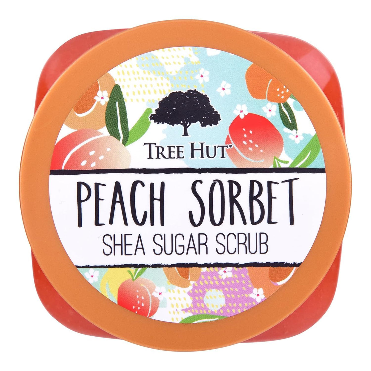 Tree Hut Peach Sorbet Body Scrub 18 Oz packaging