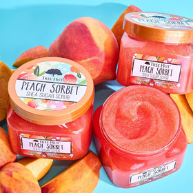 Tree Hut Peach Sorbet Body Scrub lifestyle scene