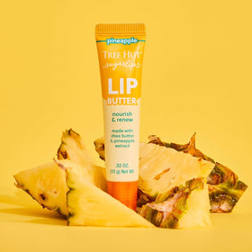 Tree Hut Pineapple Lip Butter opened showing product