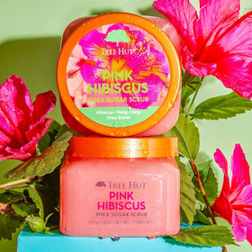 Tree Hut Pink Hibiscus Body Scrub 18 Oz with ingredients