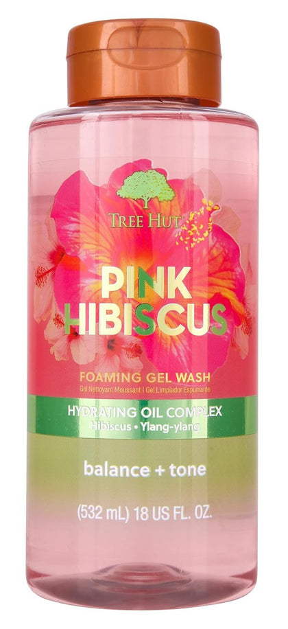 Tree Hut Pink Hibiscus Foaming Body Wash 18 Fl Oz front view