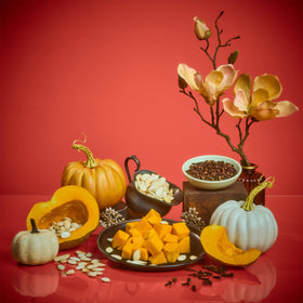 Tree Hut Sweet Punkin Hand Wash in a lifestyle setting with fall decorations