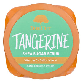 Tree Hut Tangerine Body Scrub 18 Oz with ingredients displayed