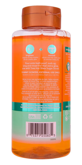 Tree Hut Tangerine Foaming Body Wash back view with ingredient list