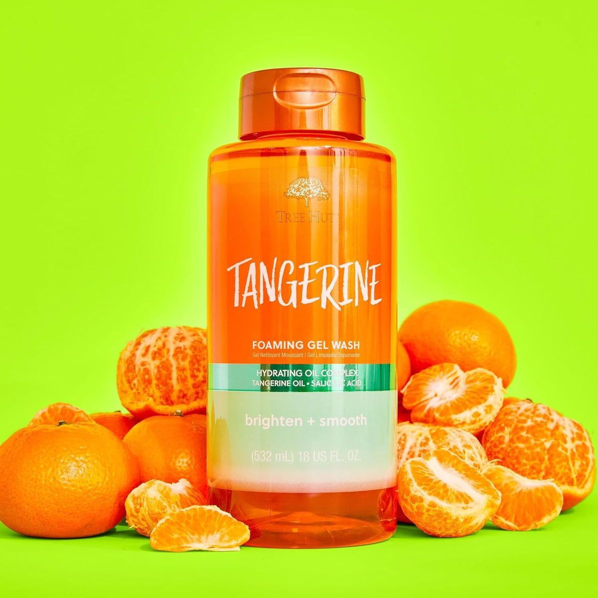Tree Hut Tangerine Foaming Body Wash with citrus fruits