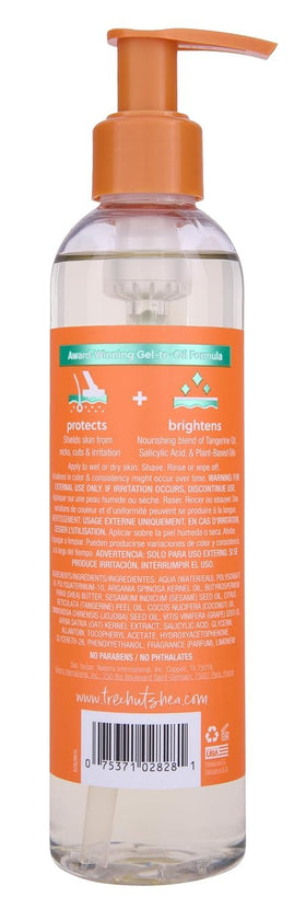 Tree Hut Tangerine Moisturizing Shave Oil with ingredients displayed