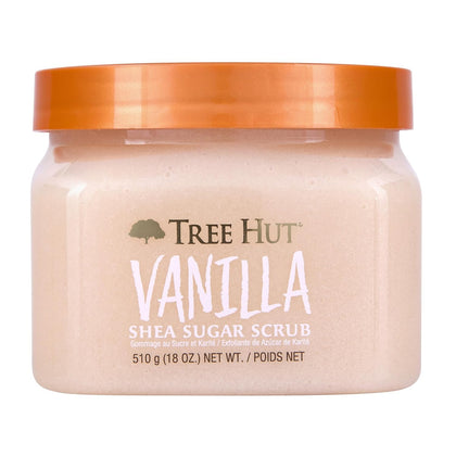 Tree Hut Vanilla Body Scrub 18 Oz front view with packaging