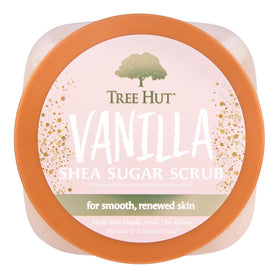 Tree Hut Vanilla Body Scrub texture close-up showing sugar granules