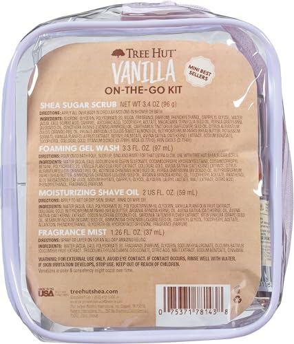 Tree Hut Vanilla Everything Shower Gift Set travel-friendly sizes