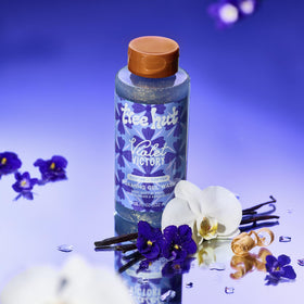 Tree Hut Violet Victory Foaming Body Wash back view with ingredients