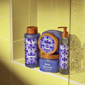 Tree Hut Violet Victory Foaming Body Wash with natural ingredients display