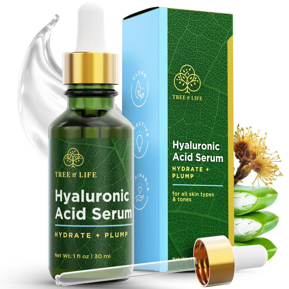 Tree of Life Hyaluronic Acid Serum front view 1 Fl Oz
