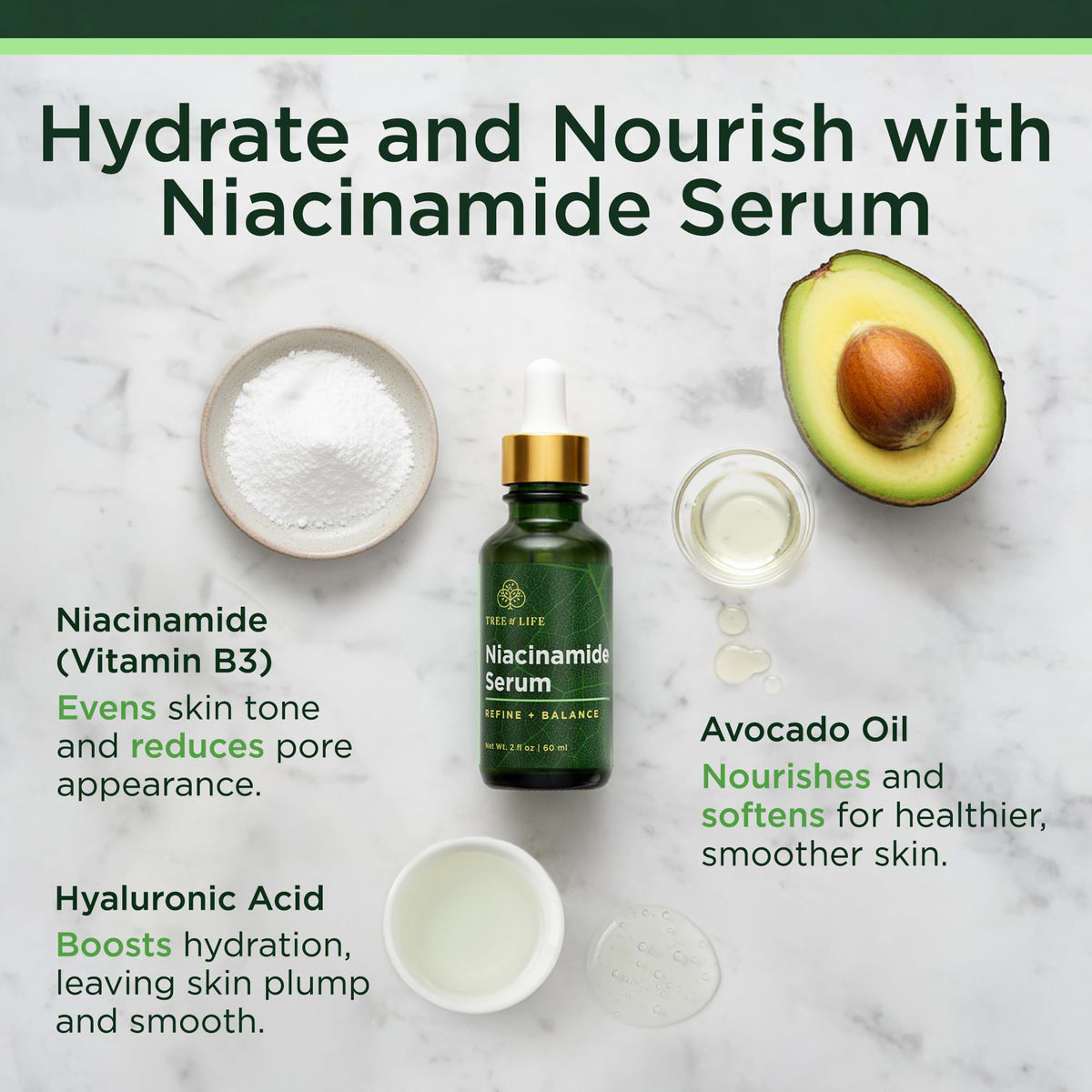 Tree of Life Niacinamide Serum 2 Fl Oz back view