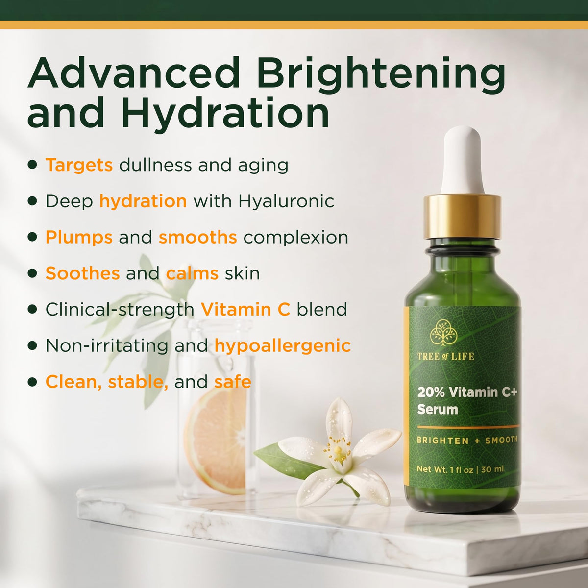 Tree of Life Vitamin C+ Serum 20% lifestyle scene