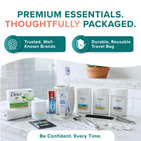 TREKTOTE 20-Piece Hygiene Kit with travel-size toiletries