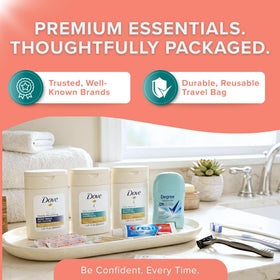 TREKTOTE hygiene kit containing shaving cream and razor