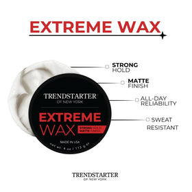 TRENDSTARTER Hair Wax 4oz in a bathroom setting