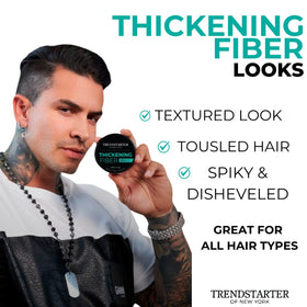TRENDSTARTER Thickening Fiber 4oz on a styling table