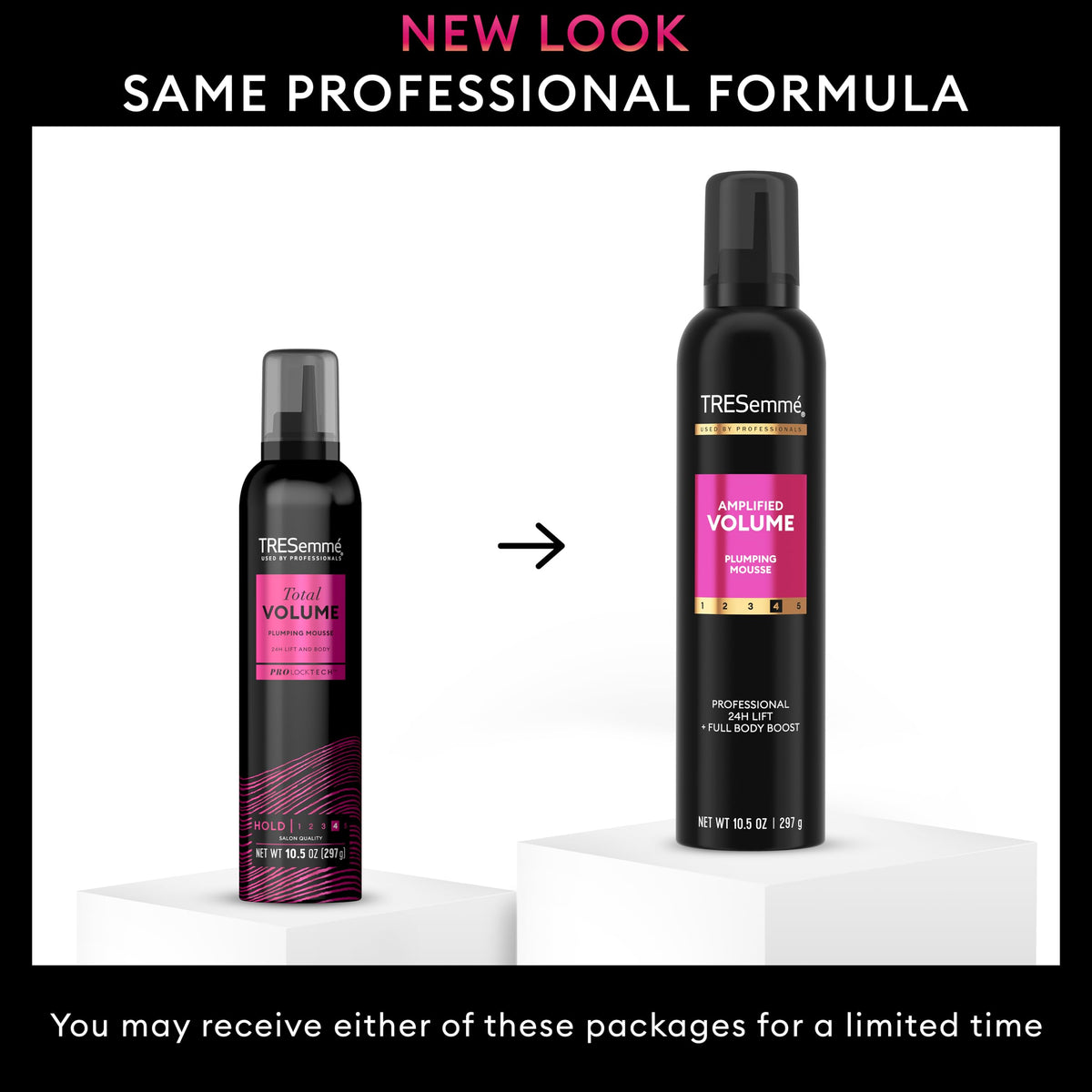 TRESemmé Amplified Volume Mousse 10.5 Fl Oz side view