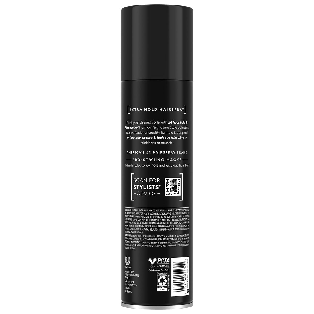 TRESemmé Extra Hold Hairspray 14.6 oz bottle back view