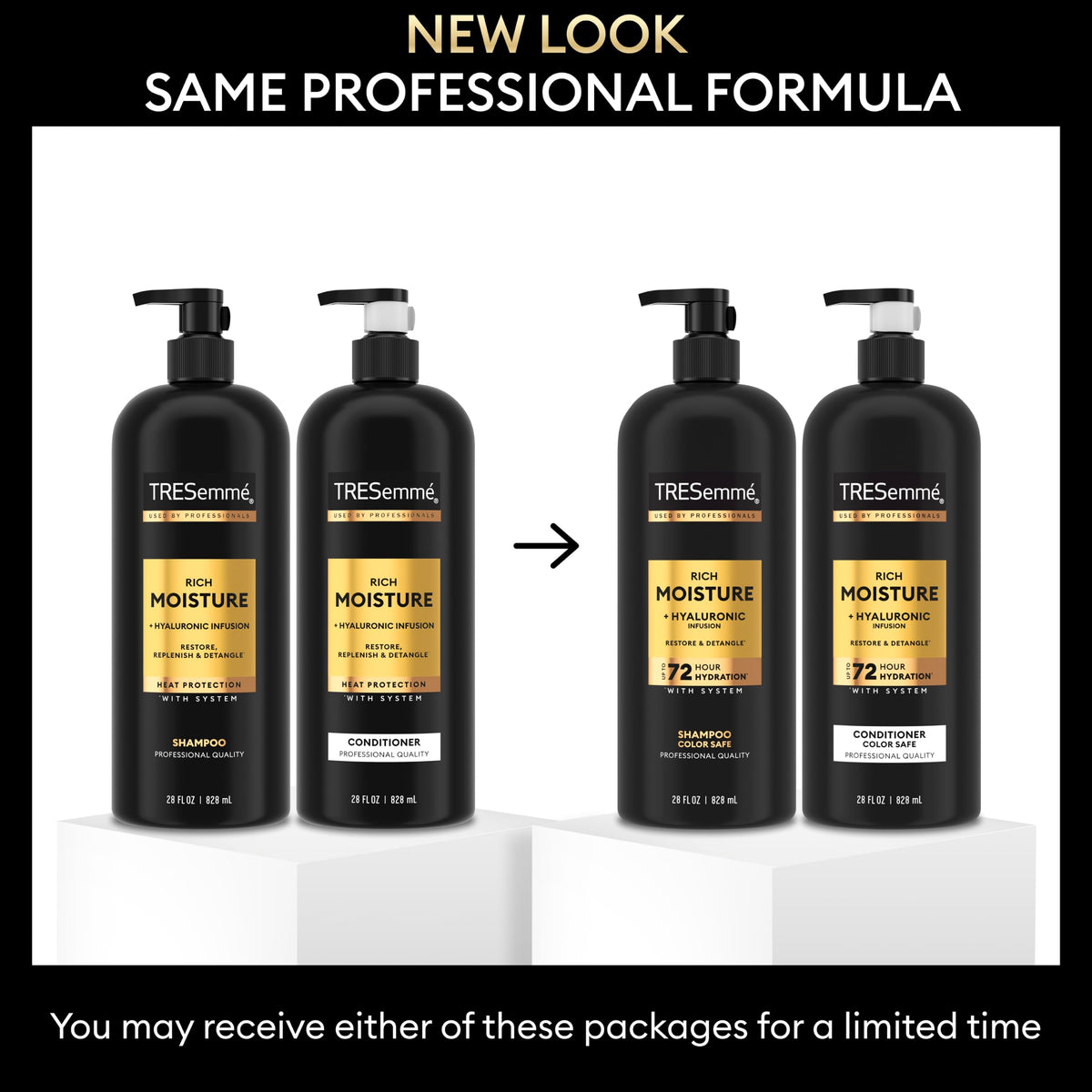 TRESemmé Rich Moisture Shampoo and Conditioner 28 oz side view