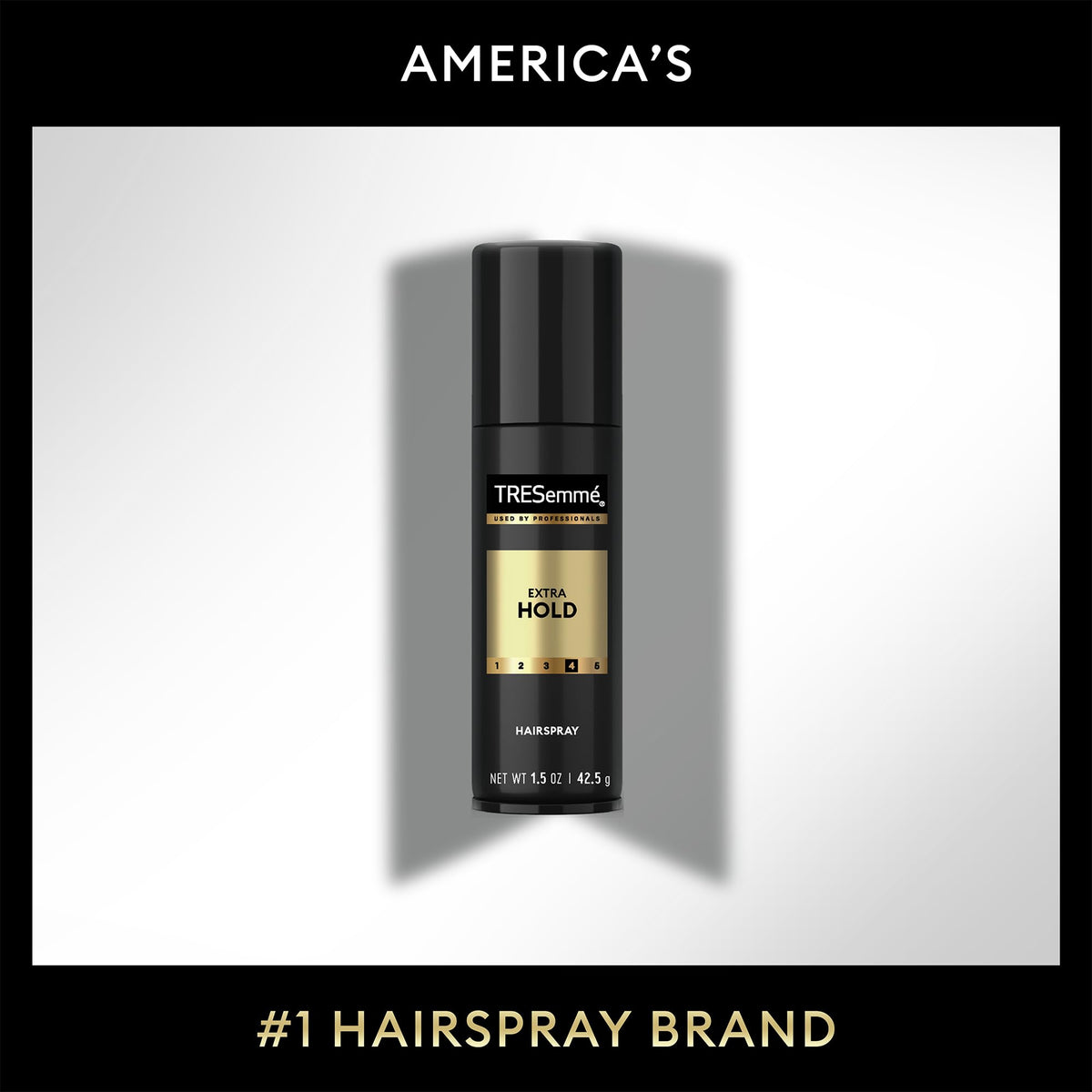 TRESemmé Travel Hairspray Extra Hold demonstrating usage